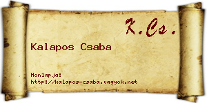 Kalapos Csaba névjegykártya