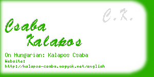 csaba kalapos business card